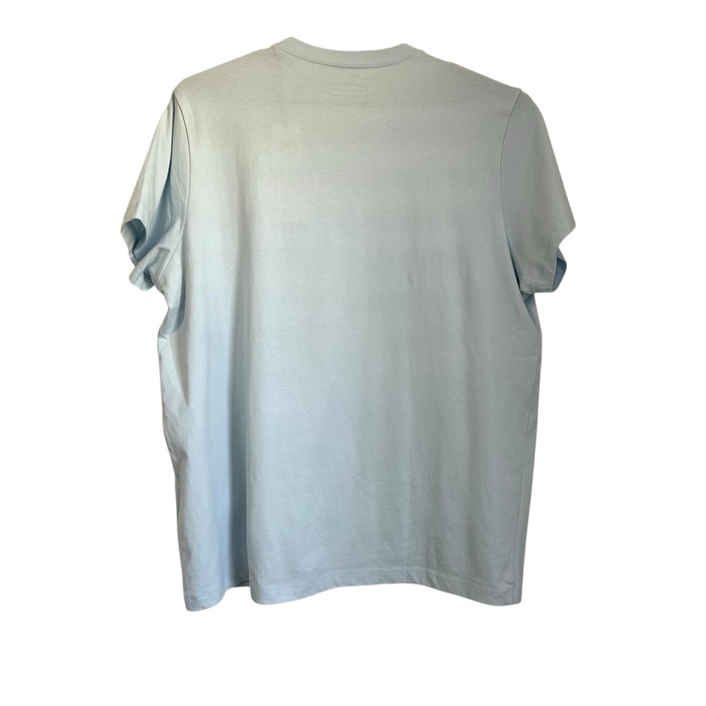 Coach Womens Essential Short Sleeve Cotton T Shirt Sz XL Light Blue Logo C8786 - Picture 7 of 12